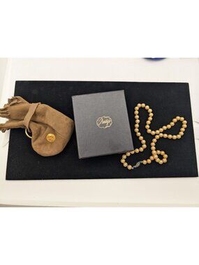 Vintage Prestige Faux Pearls Spanish Creme Original Box & Suede Travel Bag READ